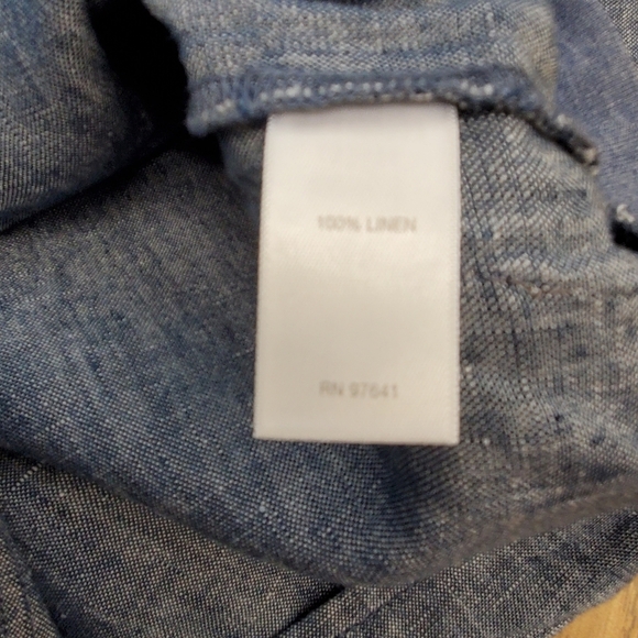 J. Jill Love Blue Linen Pull on Cropped Straight Leg Pants Womens Small - Picture 7 of 10